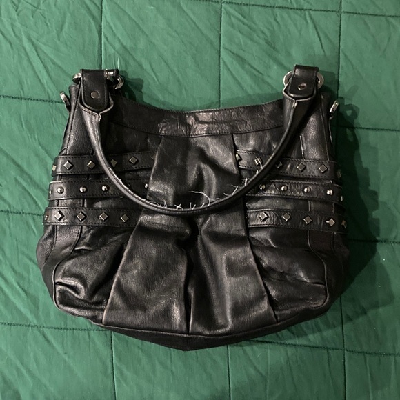 Treesje Black Leather Studded Rocker Bag ASO Jenny Humphrey - Picture 2 of 4